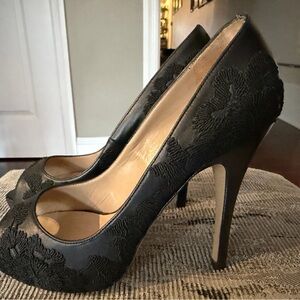 Valentino Black Embroidered Stiletto Pumps